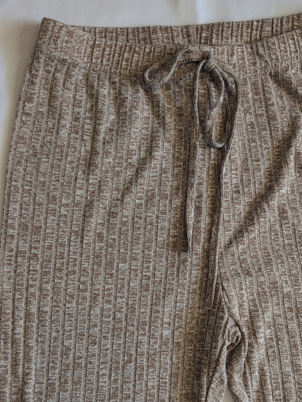 Cozy Ribbed Drawstring Lounge Pants - Taupe - Picture 4 of 7